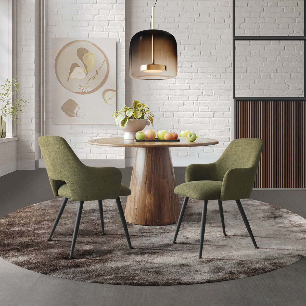23" Wide Upholstered Dining Arm chairs (Set of 2)